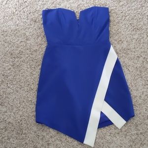 Michelle Mason wrap, strapless dress